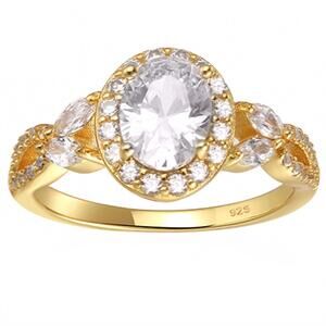NEW STARLETTE women's victoria engagement ring in gold